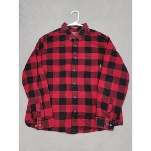 Eddie Bauer Shirt Mens XL Red Buffalo Plaid Flannel Classic Fit Long Sleeve